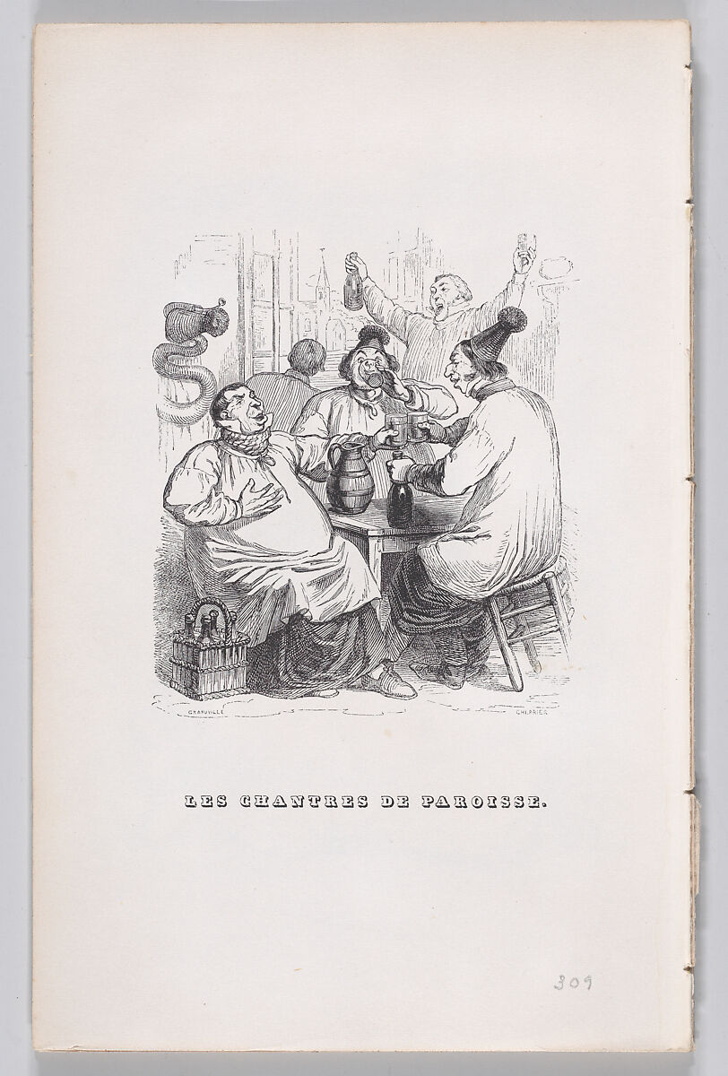 The Parish Singers, from "The Complete Works of Béranger", J. J. Grandville (French, Nancy 1803–1847 Vanves), Wood engraving 