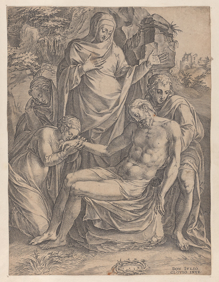 The Entombment of Christ, Anonymous, Engraving; reduced reverse copy 