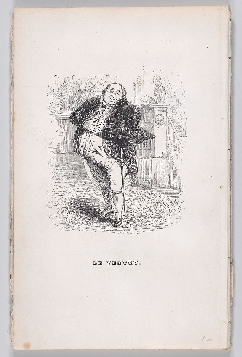 The Potbellied Man, from "The Complete Works of Béranger", J. J. Grandville (French, Nancy 1803–1847 Vanves), Wood engraving 