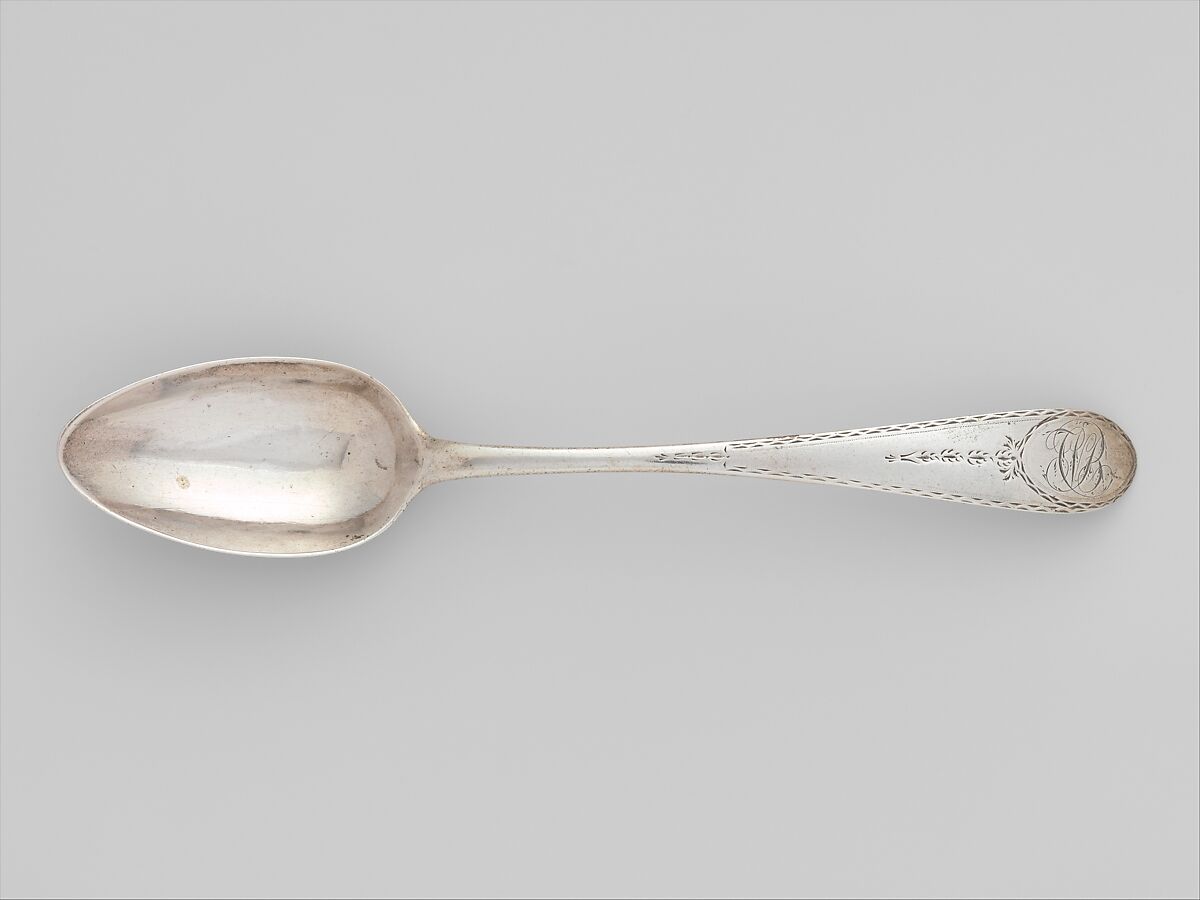 Table Spoon, Benjamin Halsted (1734–1817), Silver, American 