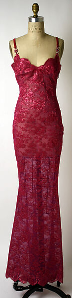 Evening dress, Gianni Versace (Italian, founded 1978), synthetic fiber, Italian 