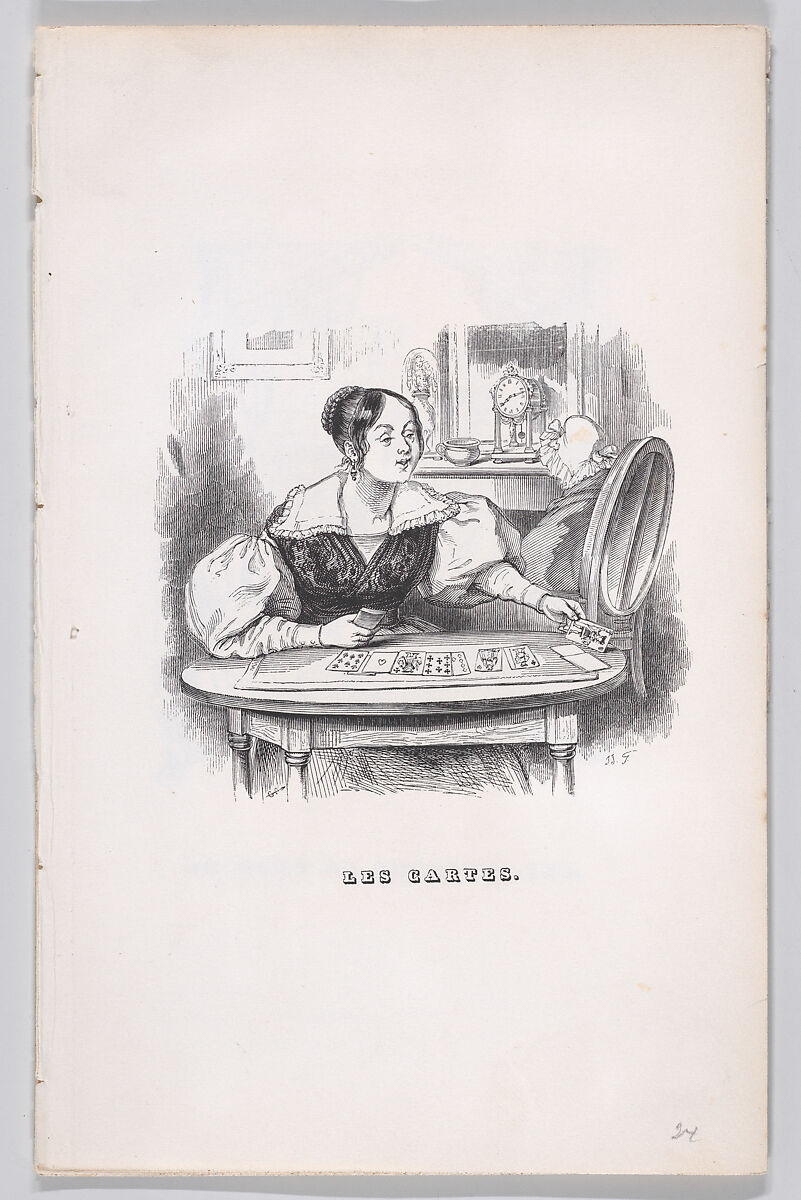 The Cards, from "The Complete Works of Béranger", J. J. Grandville (French, Nancy 1803–1847 Vanves), Wood engraving 