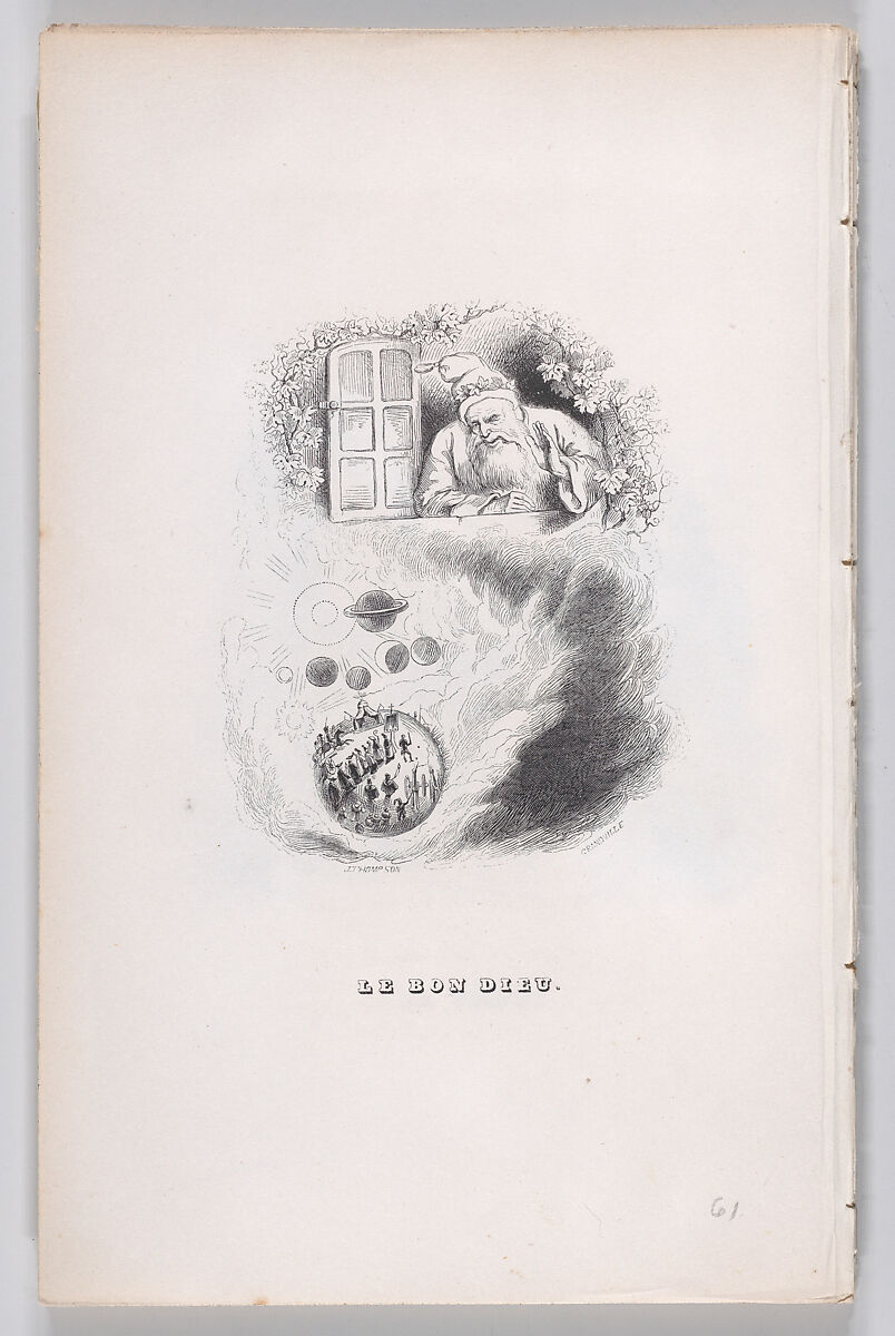 The Good God, from "The Complete Works of Béranger", J. J. Grandville (French, Nancy 1803–1847 Vanves), Wood engraving 