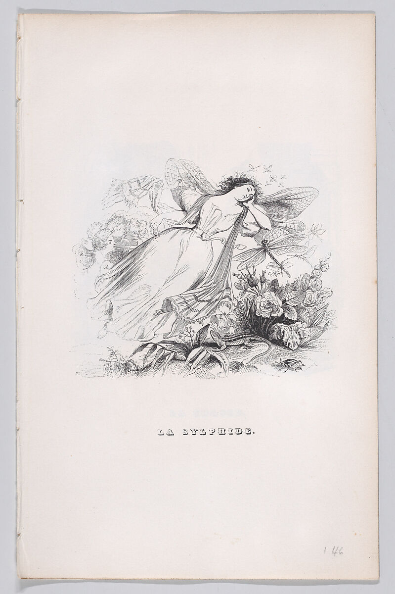 The Sylph, from "The Complete Works of Béranger", J. J. Grandville (French, Nancy 1803–1847 Vanves), Wood engraving 