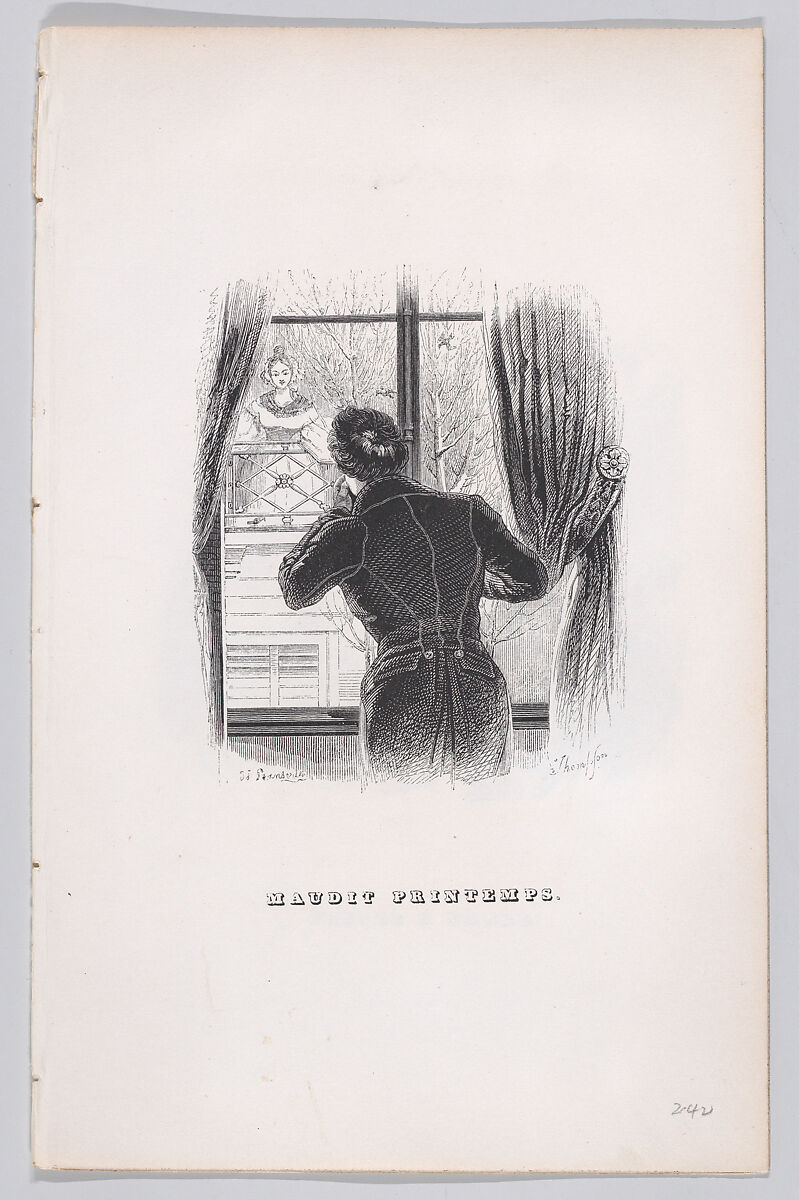 Damned Springtime, from "The Complete Works of Béranger", J. J. Grandville (French, Nancy 1803–1847 Vanves), Wood engraving 