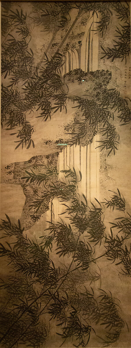 Windblown bamboo, Yang Han (Chinese, active late 17th century), Hanging scroll; ink on paper, China 