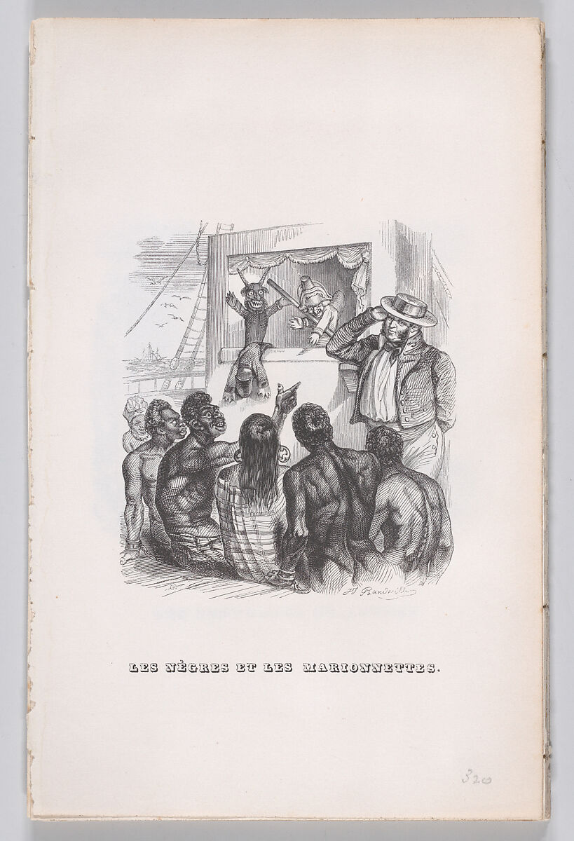 The Negroes and the Puppets, from "The Complete Works of Béranger", J. J. Grandville (French, Nancy 1803–1847 Vanves), Wood engraving 