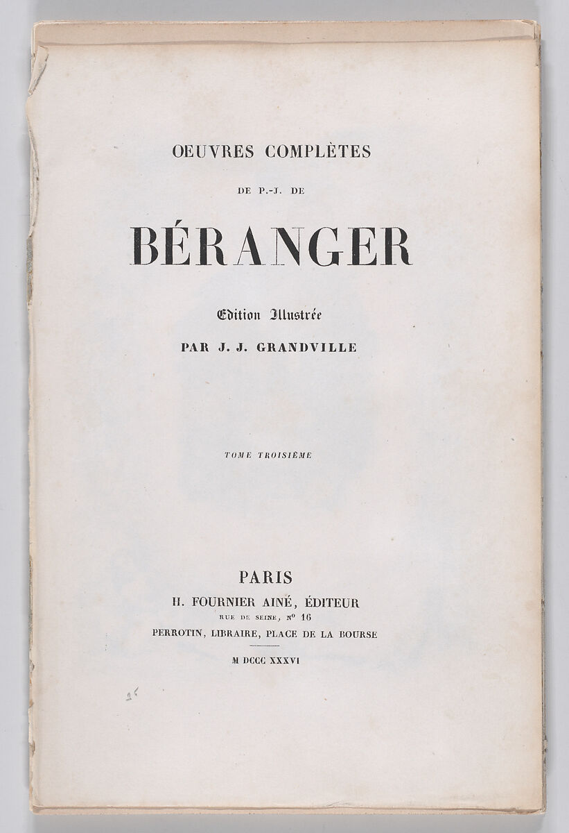 The Complete Works of Béranger, Anonymous, French, 19th century, Letter press 