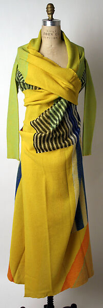 Dress, Issey Miyake (Japanese, 1938–2022), wool, nylon, Japanese 
