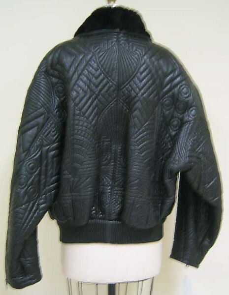Jacket, Gianni Versace (Italian, founded 1978), leather, fur, Italian
