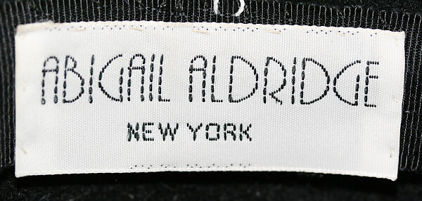 Hat, Abigail Aldridge (American), wool, silk, feathers, American