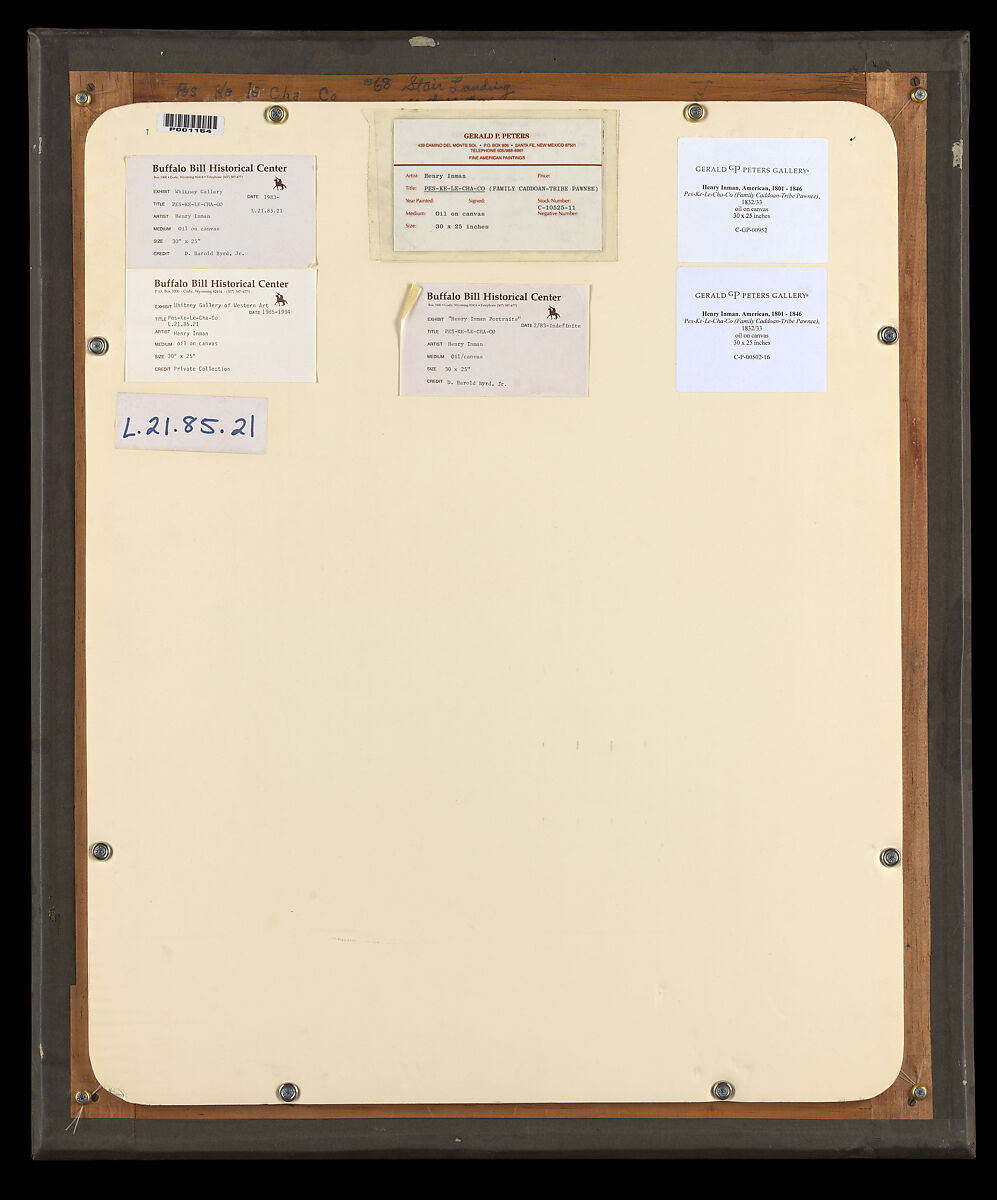 Pes-Ke-Le-Cha-Co, Henry Inman (American, Utica, New York 1801–1846 New York), Oil on canvas, American