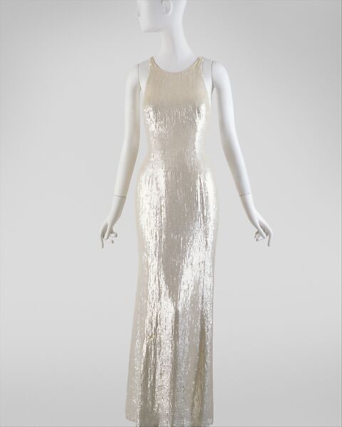 Evening ensemble, Ralph Lauren (American, born 1939), (a) silk; (b,c) crocodile leather, American 