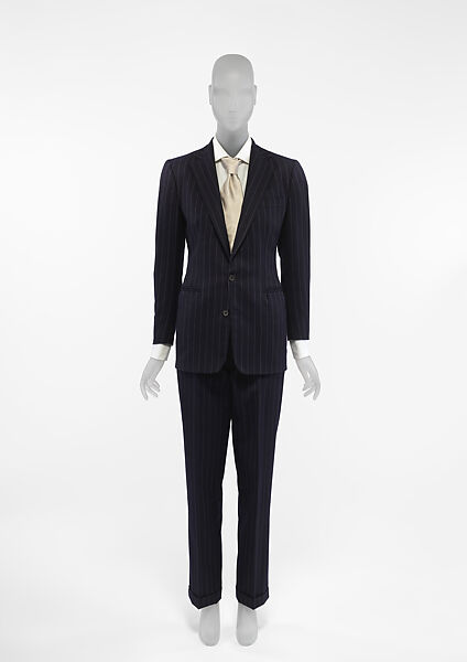 Ensemble, Ralph Lauren  American, (a,b) wool; (c) cotton; (d,e) synthetic fiber; (f) silk; (g,h) leather, plastic (vinyl), American