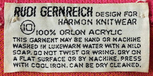 Dress, Rudi Gernreich (American (born Austria), Vienna 1922–1985 Los Angeles, California), acrylic, American