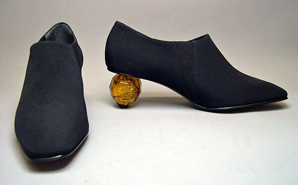 Shoes, Agnès b. (French, founded 1975), leather, elastic, plastic, silk, French 