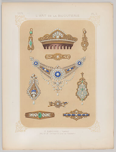 Jewelry Designs in Gold, Diamonds and Other Precious Stones, Plate 7 from 