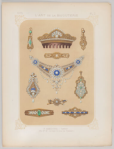 Jewelry Designs in Gold, Diamonds and Other Precious Stones, Plate 7 from 