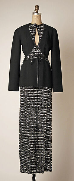 Evening ensemble, Geoffrey Beene (American, Haynesville, Louisiana 1927–2004 New York), wool, synthetic fiber, American 