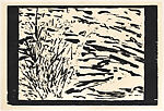 River's Edge, Sandy Walker  American, Woodcut