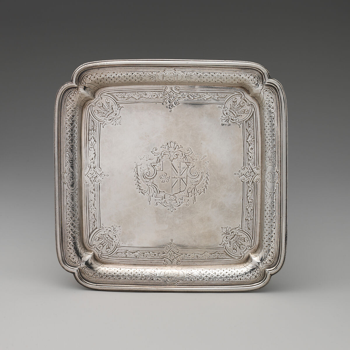 Salver (one of a pair), Paul de Lamerie (British, 1688–1751, active 1712–51), Silver, British, London 