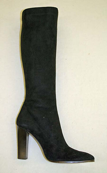 Ensemble, Calvin Klein, Inc. (American, founded 1968), (a–c) wool; (d) silk, lycra; (e,f) suede, American