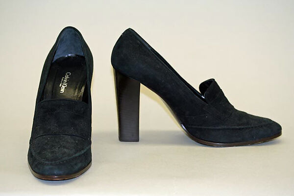 Ensemble, Calvin Klein, Inc. (American, founded 1968), (a,b,d) silk; (c) wool, nylon, spandex; (e,f) suede, American