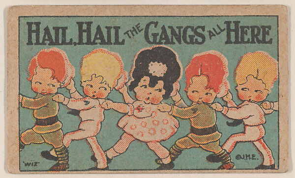 Hail, Hail the Gangs All Here from Eggers comic cards (W607), Commercial color photolithograph 