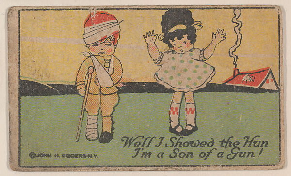 Well I Showed the Hun I'm a Son of a Gun! from Eggers comic cards (W607), Commercial color photolithograph 