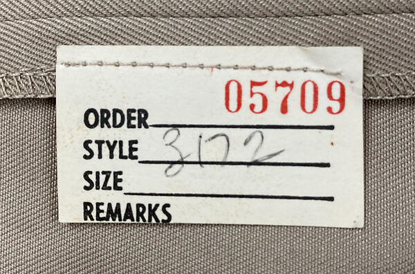 Ensemble, Calvin Klein, Inc. (American, founded 1968), (a–c) cotton; (d,e) leather, American