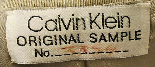 Ensemble, Calvin Klein, Inc. (American, founded 1968), (a–c) cotton; (d,e) leather, American