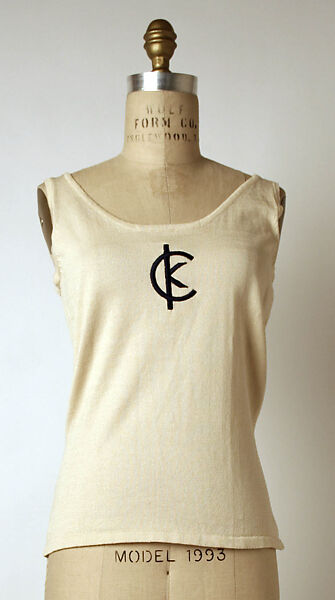 Ensemble, Calvin Klein, Inc. (American, founded 1968), (a–c) cotton; (d,e) leather, American