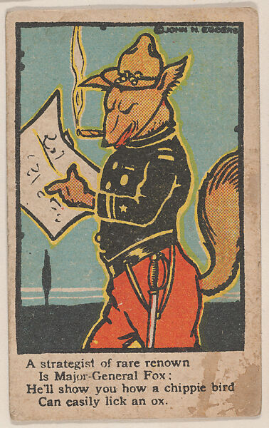 Major-General Fox from Eggers comic cards (W607), Commercial color photolithograph 