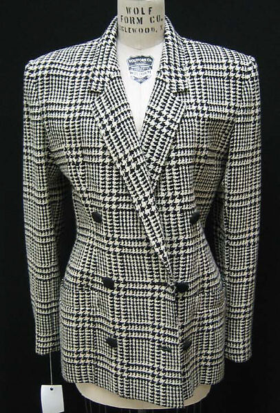 Ensemble, Calvin Klein, Inc. (American, founded 1968), (a–c) wool; (d) lambswool, nylon, spandex, American