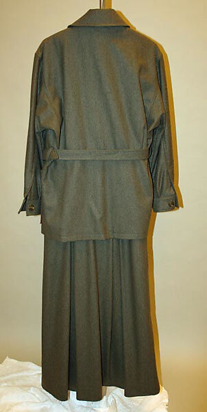 Ensemble, Calvin Klein, Inc. (American, founded 1968), (a–c) wool; (d) silk, American