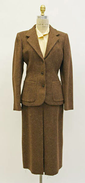 Ensemble, Calvin Klein, Inc. (American, founded 1968), (a–c) wool
(d) silk, American