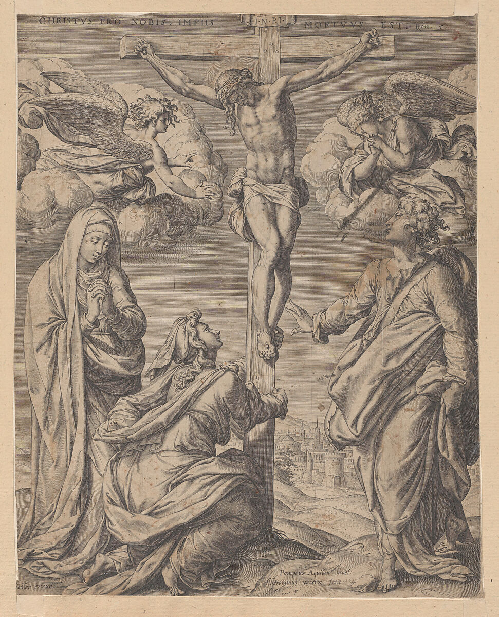 The Lamentation, Hieronymus (Jerome) Wierix (Netherlandish, ca. 1553–1619 Antwerp), Engraving 