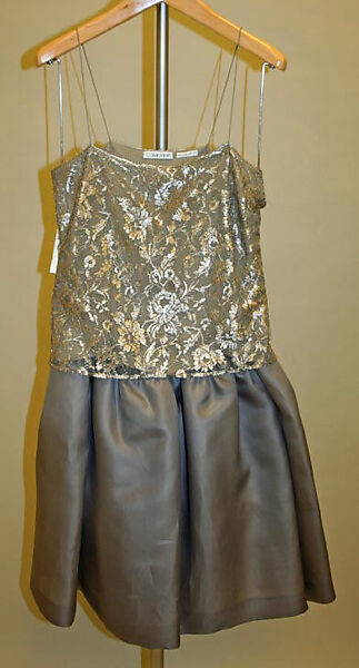 Evening ensemble, Calvin Klein, Inc. (American, founded 1968), (a–c) silk; (d) lamé, nylon, American