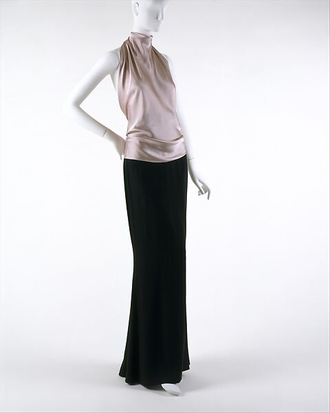 Evening ensemble, Calvin Klein, Inc. (American, founded 1968), (a) silk; (b) acetate, rayon, American 
