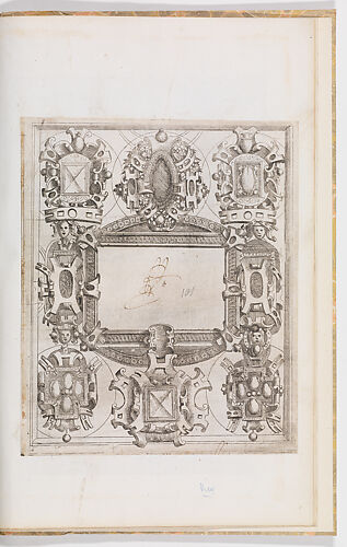 Design for a Cartouche with a Blank Compartment surrounded by 8 Medallions