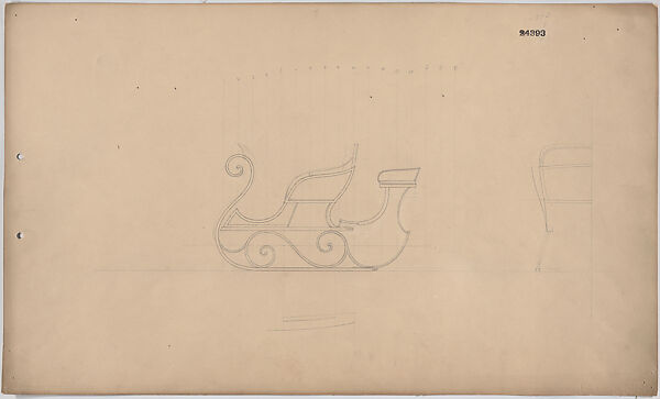 Sleigh with rumble seat  #24393, Brewster &amp; Co. (American, New York), Graphite 