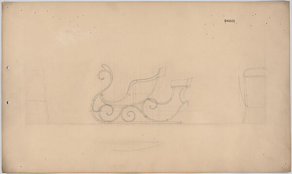 Sleigh with rumble seat  #24801, Brewster &amp; Co. (American, New York), Graphite 