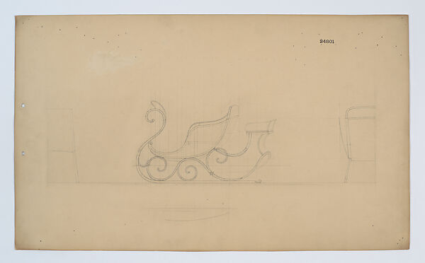 Sleigh with rumble seat  #24801, Brewster &amp; Co. (American, New York), Graphite