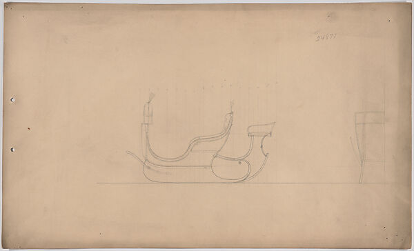 Tub Sleigh with rumble seat  #24871, Brewster &amp; Co. (American, New York), Graphite 