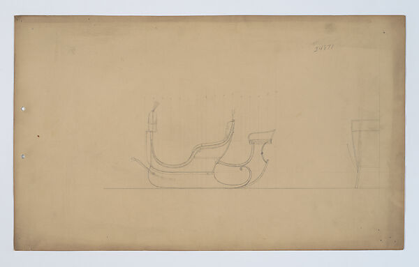 Tub Sleigh with rumble seat  #24871, Brewster &amp; Co. (American, New York), Graphite