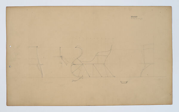 Cutter #25007, Brewster &amp; Co. (American, New York), Graphite with detail in ink