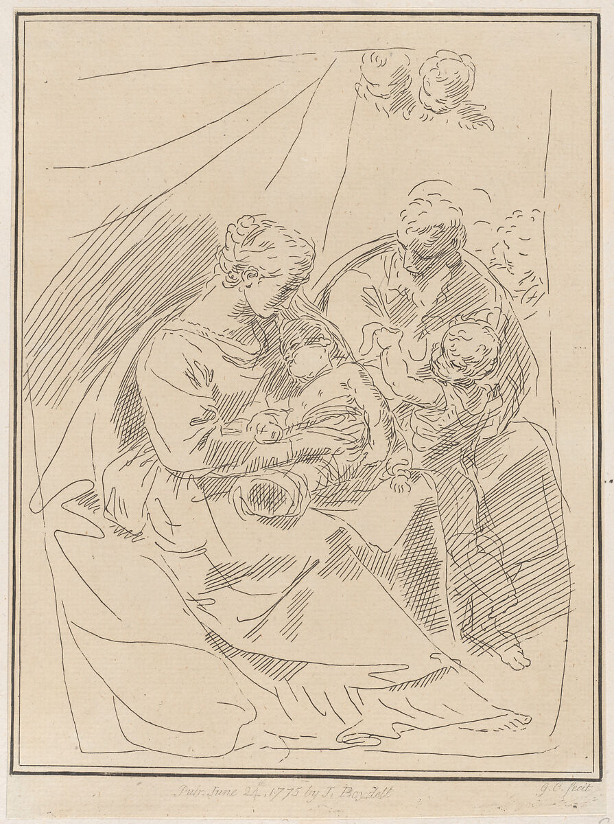 The Holy Family with the infant Saint John the Baptist, Giuseppe Canale (Italian, Rome 1725–1802 Dresden), Etching 