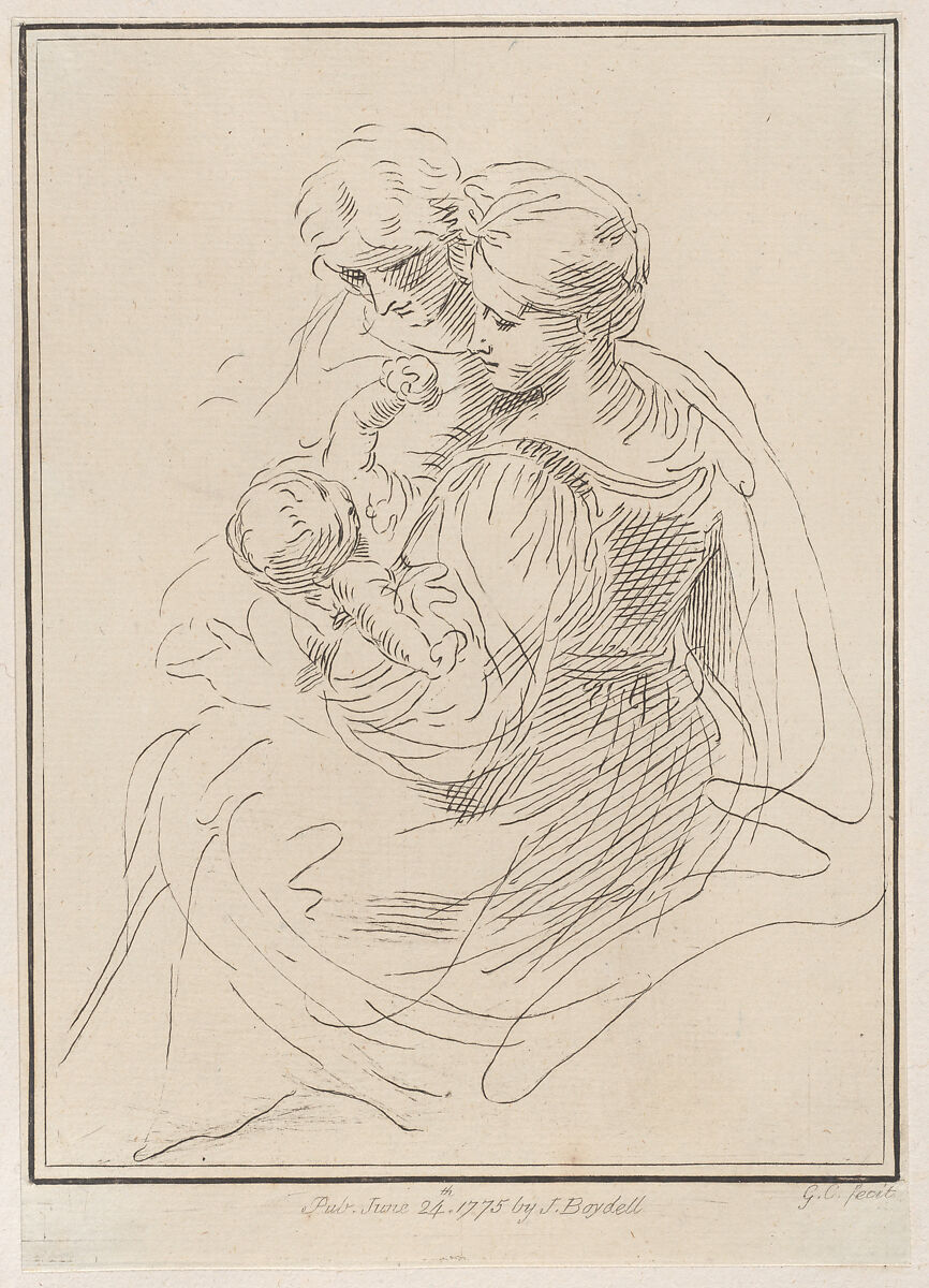 Madonna and Child with Saint Anne, Giuseppe Canale (Italian, Rome 1725–1802 Dresden), Etching 