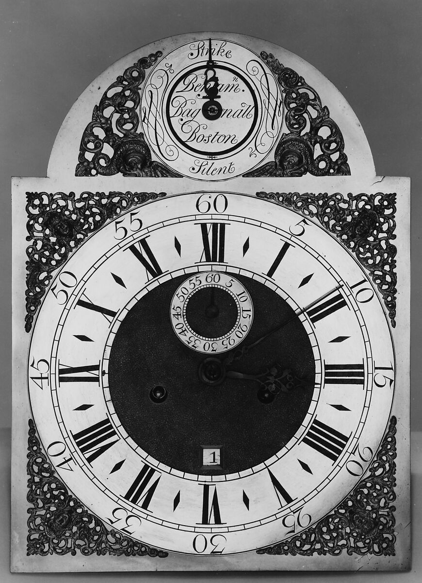 Tall Clock, Benjamin Bagnall (1689–1773), Walnut, white pine, American 