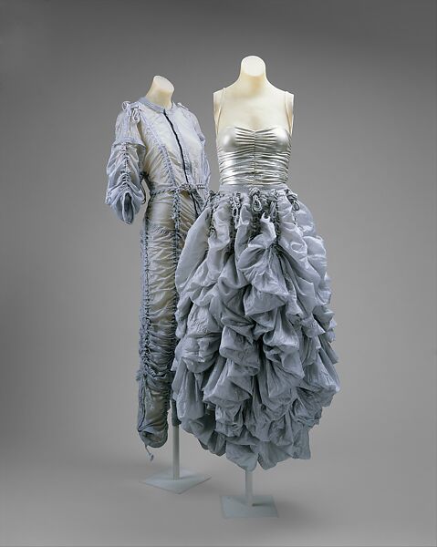 Evening ensemble, Norma Kamali (American, born 1945), silk, nylon, cotton, American 